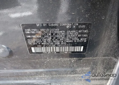 2022 Subaru Forester Wilderness из США, поврежденный, VIN JF2SKAMC7NH505931